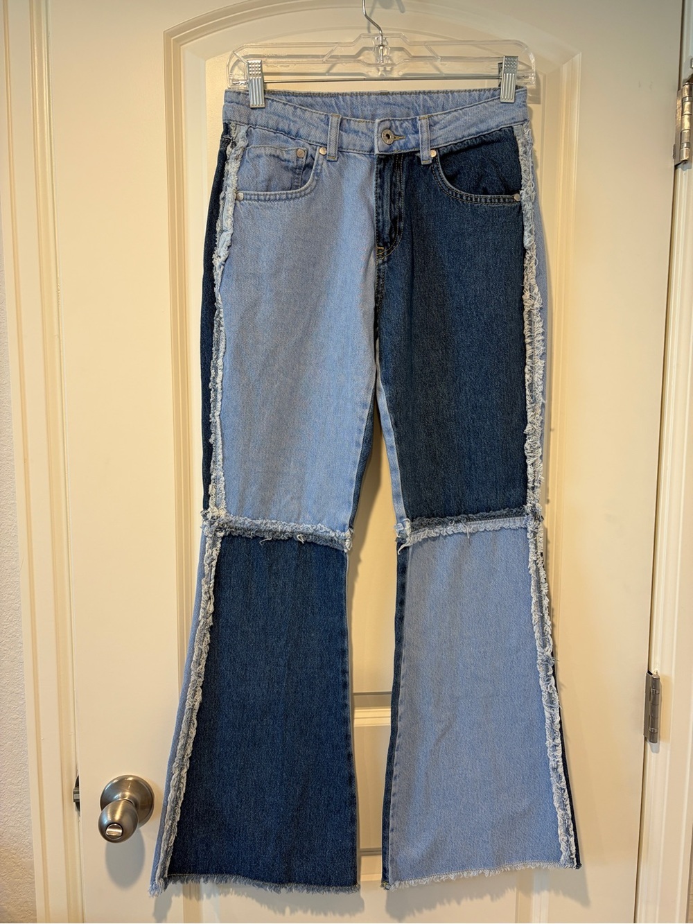 Ragged Women’s Priest blue denim patchwork flare jeans - 26